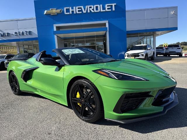 2026 Chevrolet Corvette Stingray 3LT in Roswell Green Metallic — front three-quarter view
