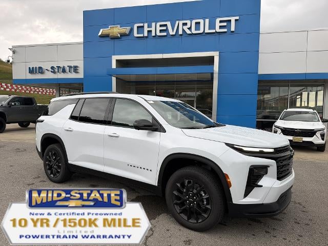 2026 Chevrolet Traverse LT in Polar White Tricoat — front three-quarter view